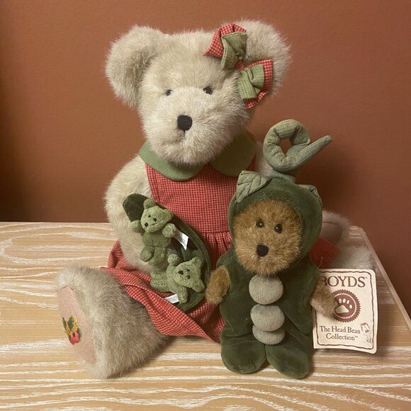 Boyds Bears Other - Boyds Bears Set: Momma McVeggie & The Sweetpeas + Polly Peapod
